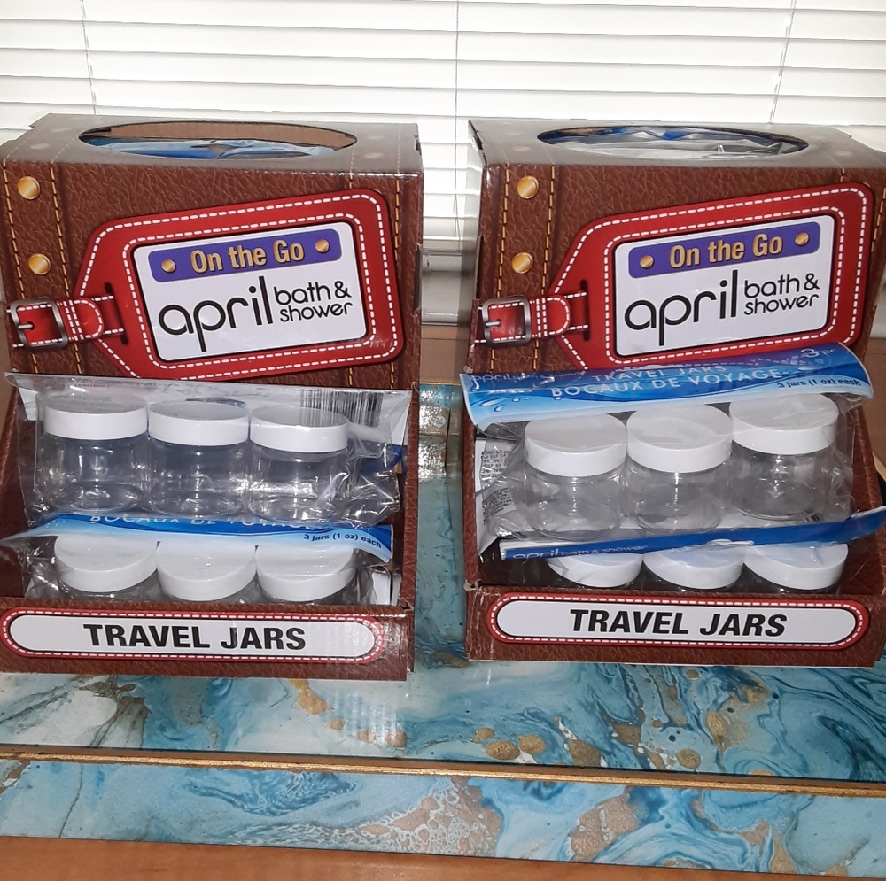 Apothecary, Craft, Cosmetic Travel Plastic Jars w/ Screw on Lids